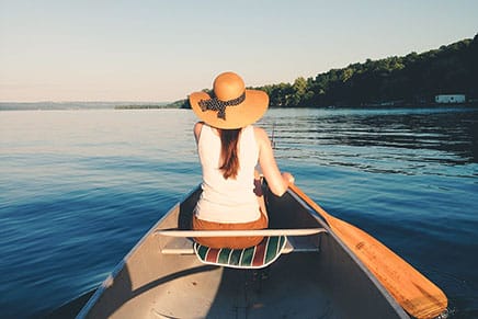 woman on canoe
